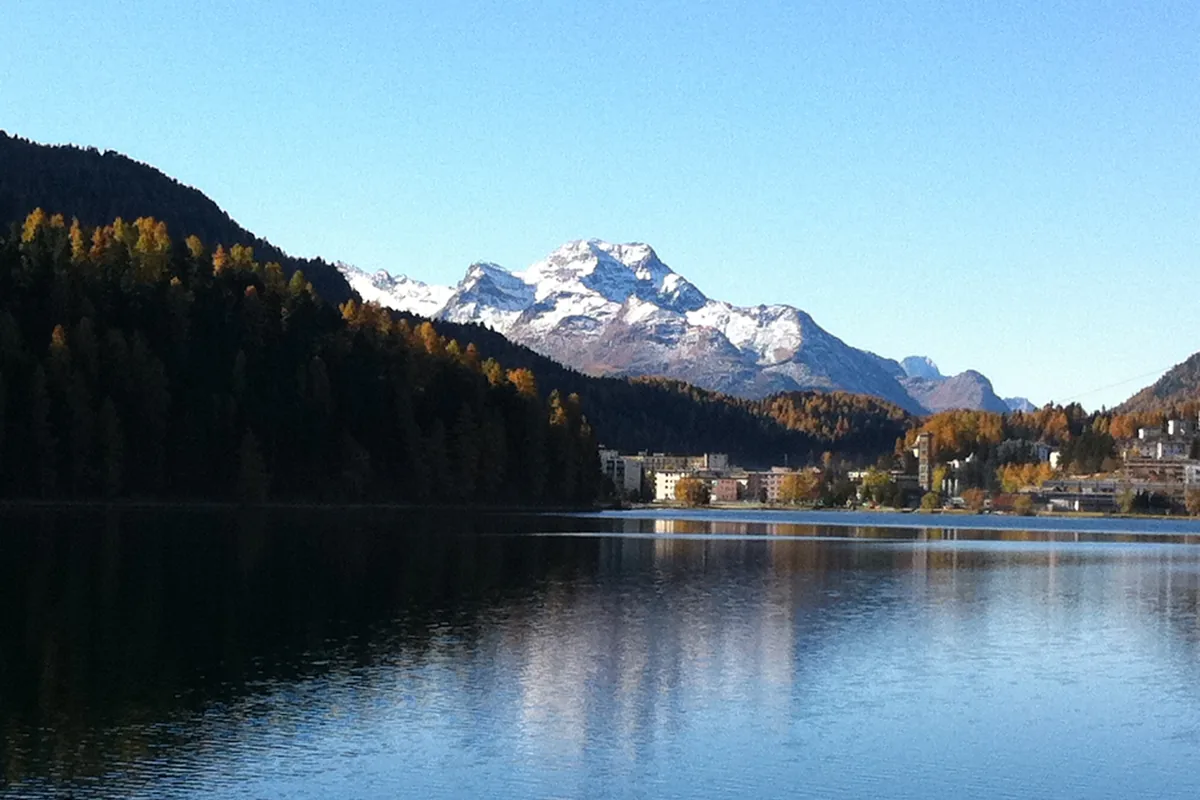 St Moritz and its lake in the Engadine, Switzerland